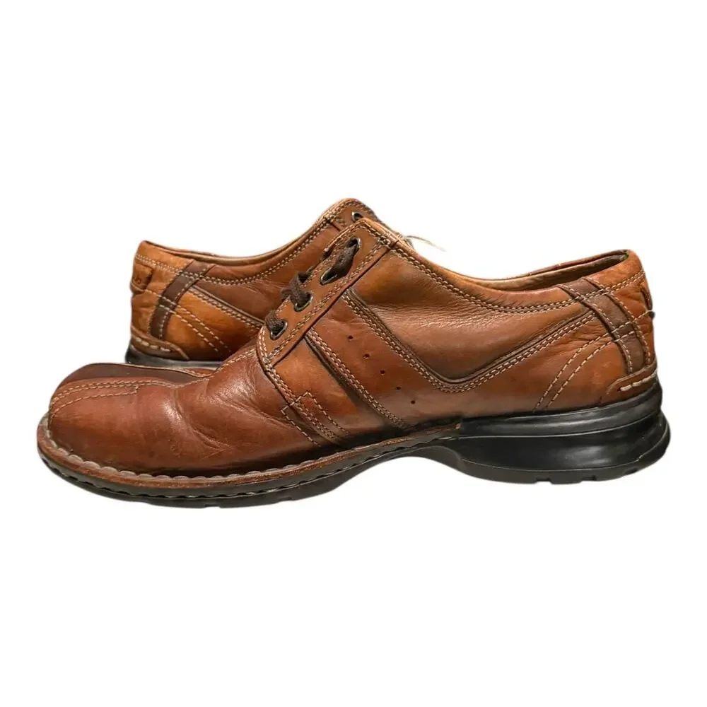 Clark’s Touareg Men's 10 M Brown Leather Bicycle Toe Oxford Casual Shoes 70852